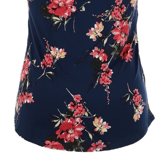 🌺 Papermoon Cami Tank Top Size 3X NWT Blue Dark Floral Print Stretchy Summer - Picture 6 of 10